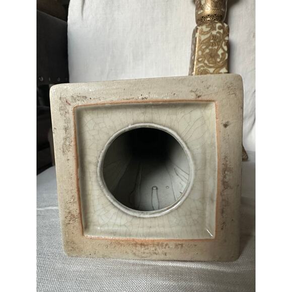 Vintage Chinese set Pair Hand Painted Candle Holders Candlestick gold bowl Asian - Picture 12 of 16